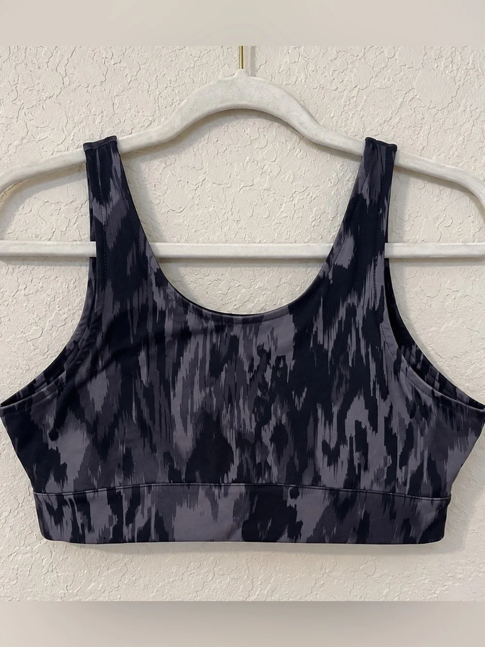 Max Studio Charcoal and Black Performance sports bra v